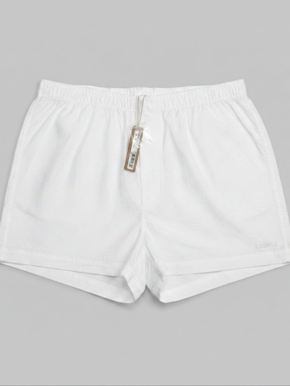 Skims Spa Sleep Shorts Large Single Button Center Front Fly Gathered Waistband